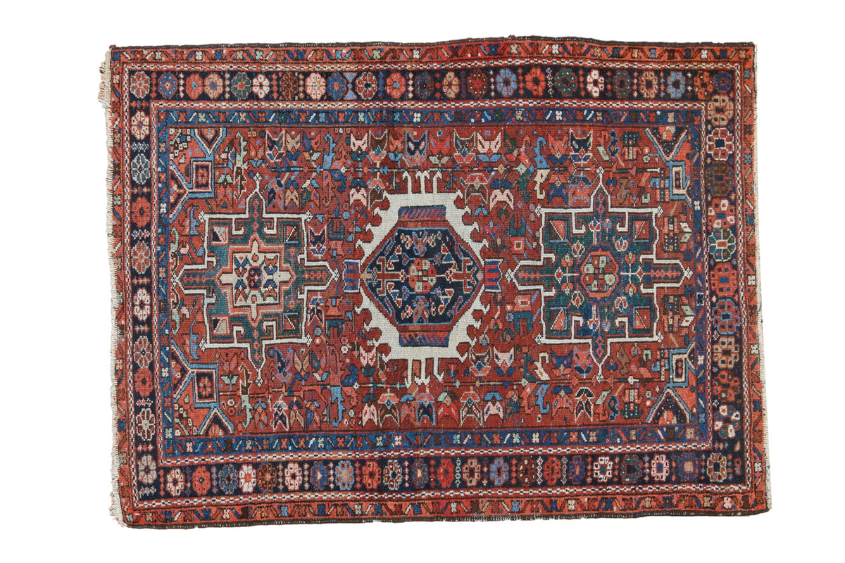 3.5x4.5 Vintage Karaja Square Rug