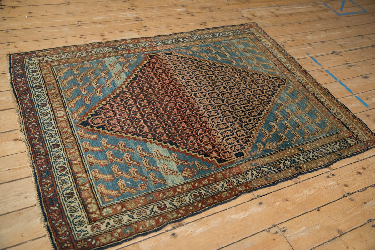4x5.5 Antique Distressed Hamadan Rug
