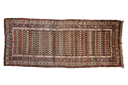 3.5x8.5 Vintage Kurdish Hamadan Rug Runner