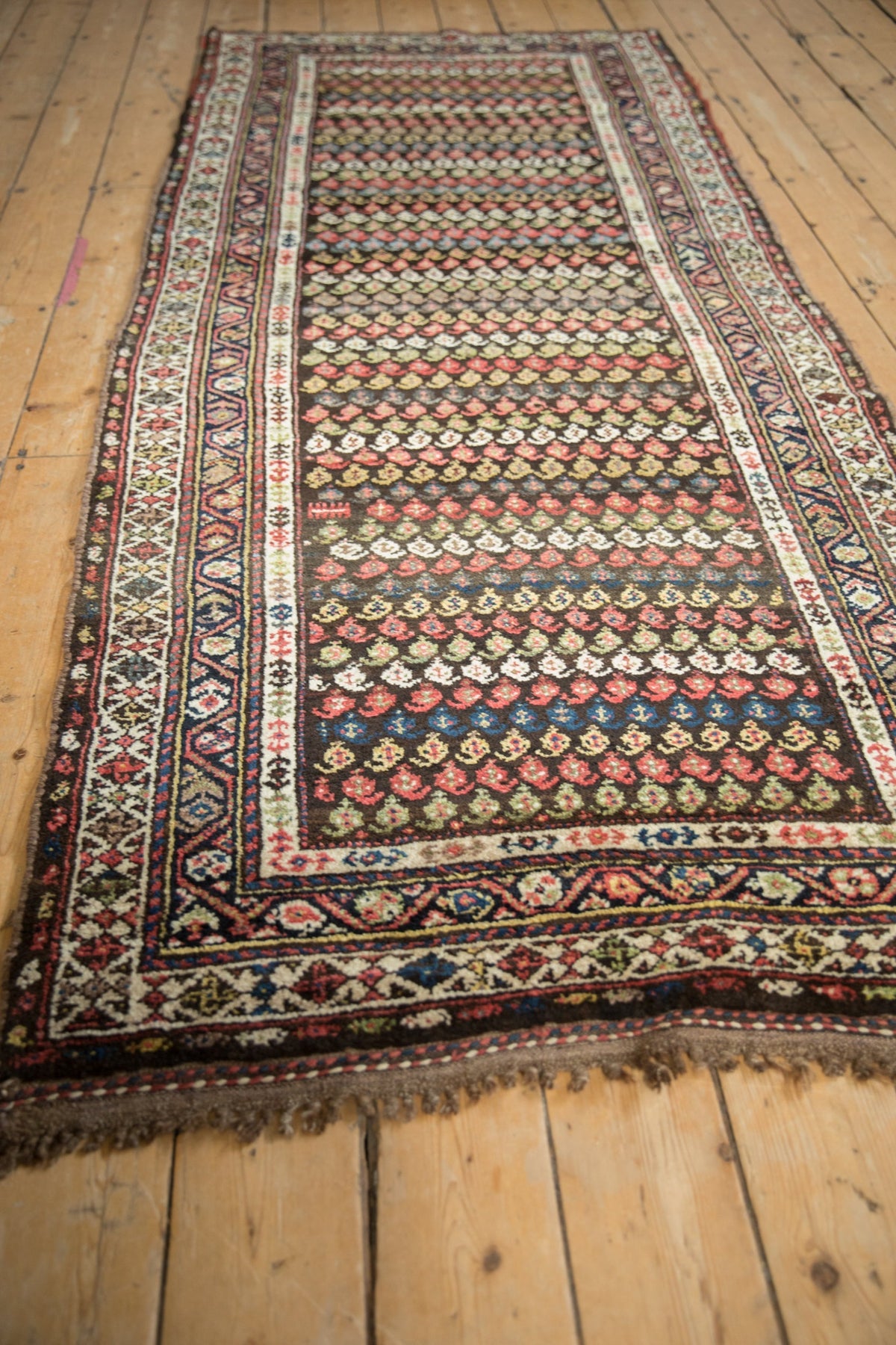 3.5x8.5 Vintage Kurdish Hamadan Rug Runner