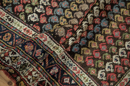 3.5x8.5 Vintage Kurdish Hamadan Rug Runner