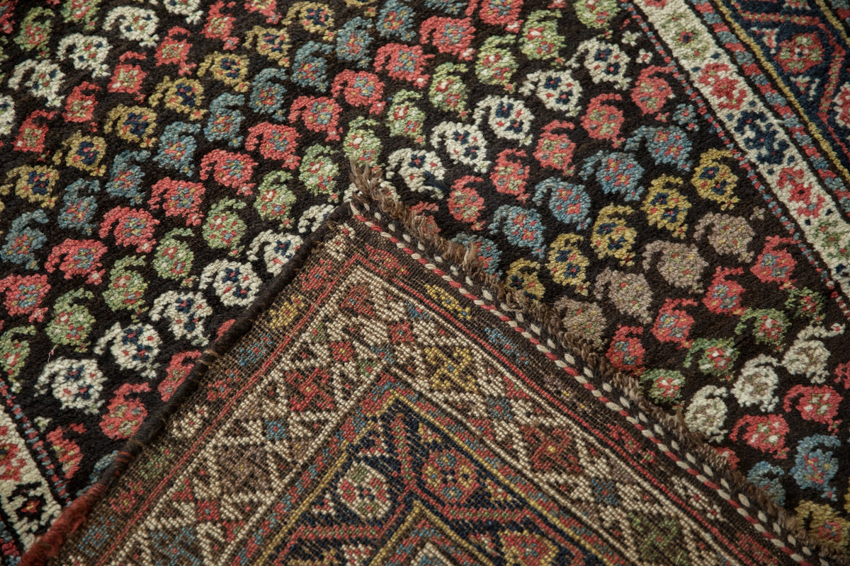 3.5x8.5 Vintage Kurdish Hamadan Rug Runner