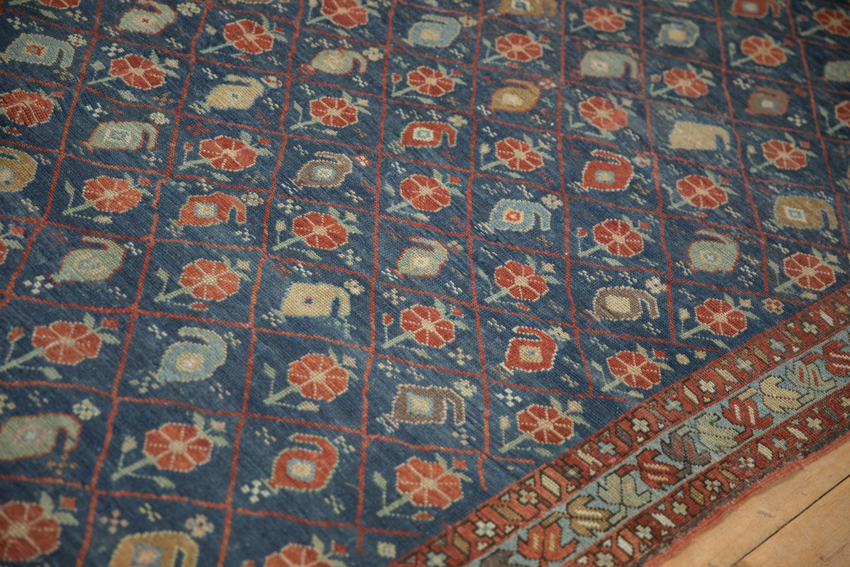 6.5x10.5 Antique Distressed Kurdish Carpet