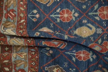 6.5x10.5 Antique Distressed Kurdish Carpet