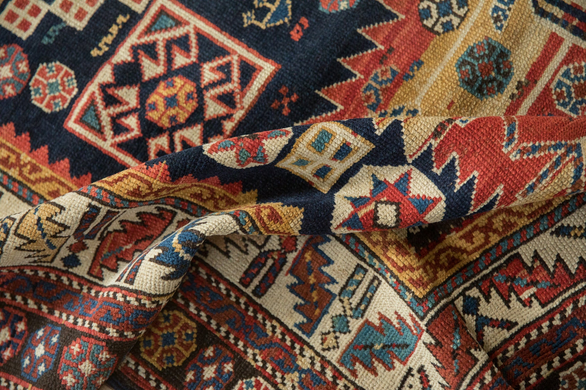 4.5x9 Antique Caucasian Rug Runner