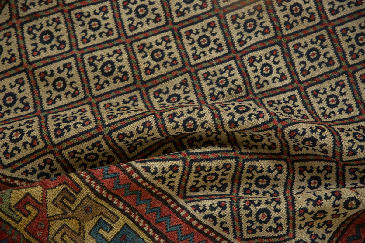 4x9 Antique Caucasian Rug Runner