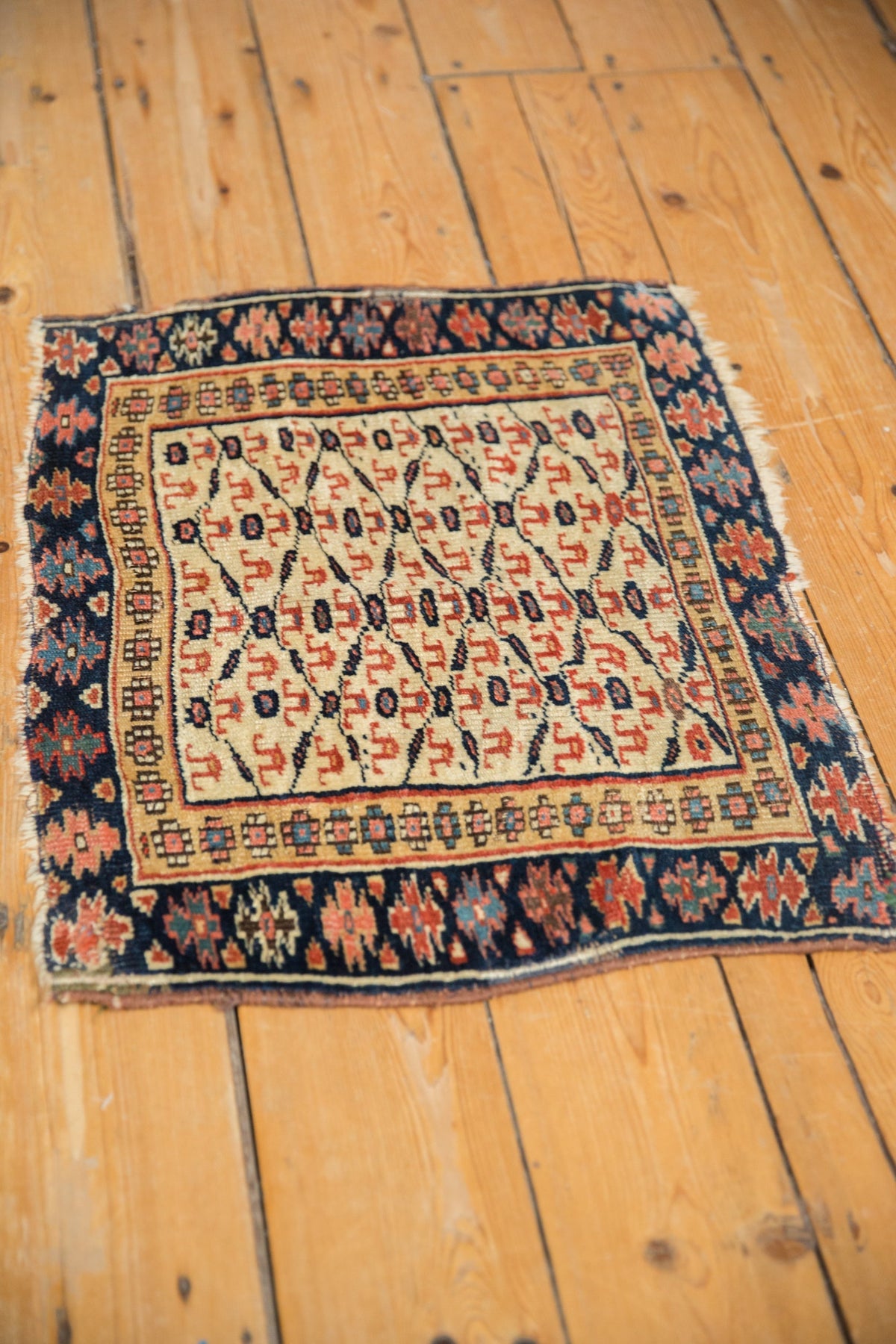 1.5x2 Antique Kurdish Square Rug Mat
