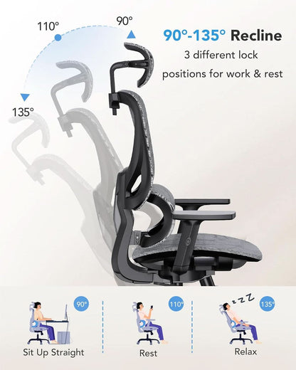 Ergonomic Mesh Office Chair High Back With Lumbar Support