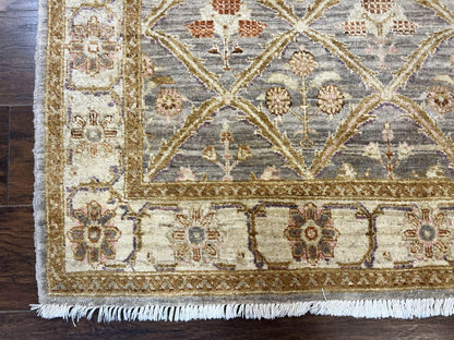 Pakistani Peshawar Rug 3.6 x 5, Safavieh Wool Handmade Hand Knotted Vintage Rug, Panel Design Oriental Carpet, Pair C