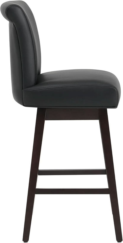 30 Inch Counter Height Swivel Bar Stools Set Of 2 Black