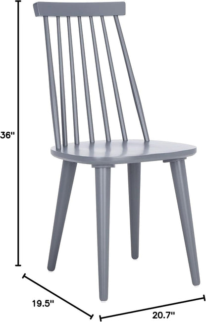 Grey Farmhouse Spindle Side Dining Chairs Set Of 2