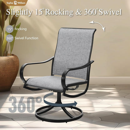 Outdoor Dining Set 60 Inch Table With Swivel Chairs