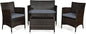 Elegant Four-Piece Rattan Patio Set with Soft Cushions