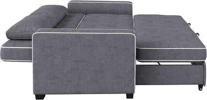 Ainsley Loveseat With Pull Out Sleeper Microfiber Charcoal