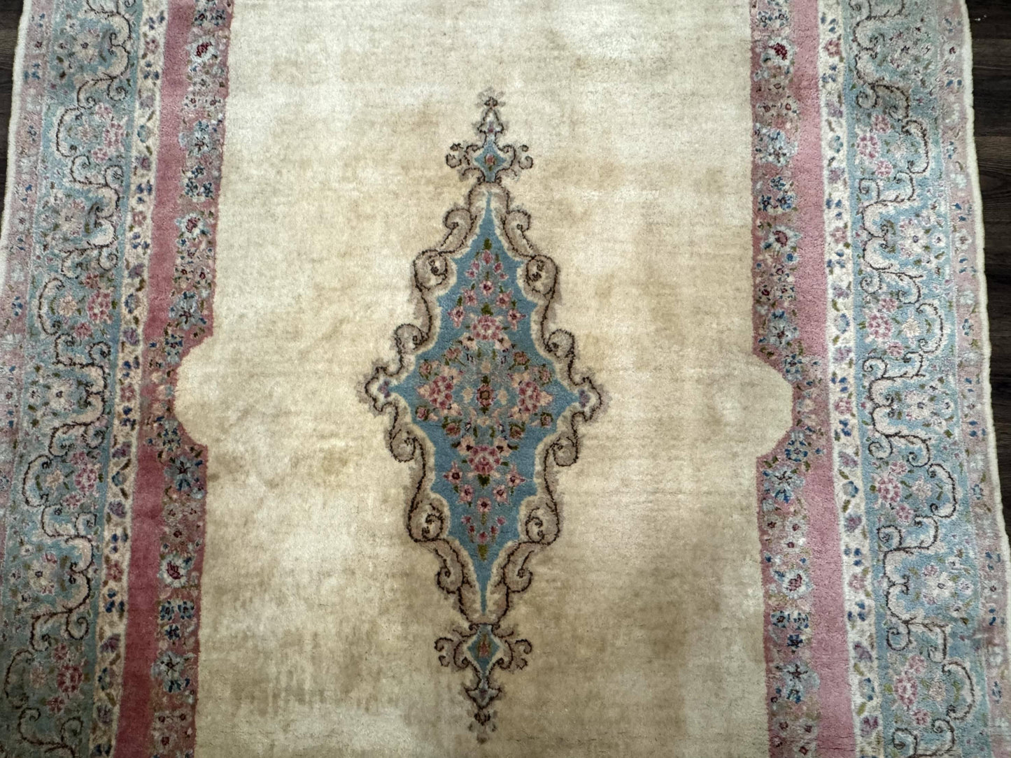 Persian Kerman Rug 6x9, Pastel Colors, Semi Open Field