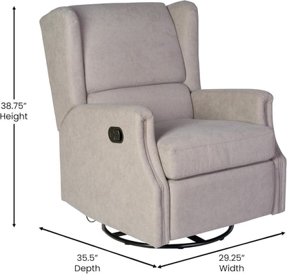 Omma Swivel Glider Rocking Recliner 360 Degree Swivel Light Gray