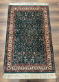 Dark Green Indo Persian Rug 2.5 x 4, Hand Knotted Wool Small Oriental Carpet