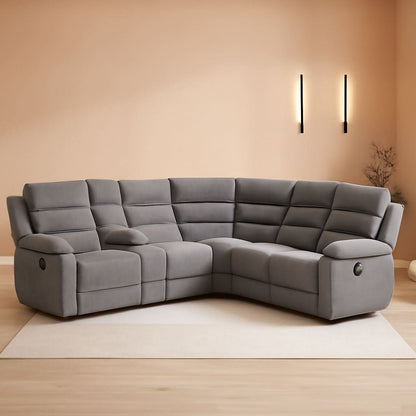 David 3-Piece Motion Sectional Sofa In Smoke Manual Reclining