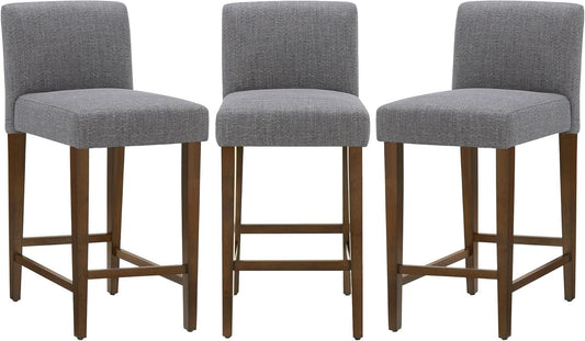 Comfortable Upholstered Bar Stools Set of Three