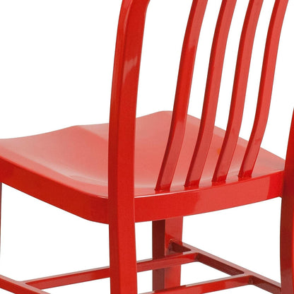 Commercial Grade Red Metal Indoor Outdoor Chair For Dining