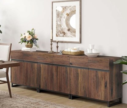 Brown 3 In 1 TV Stand For 100 Inch TV Adjustable Shelves Metal Base