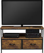 2 Drawer TV Stand Chest For Living Room With Open Shelf And Fabric Drawers For Media Storage