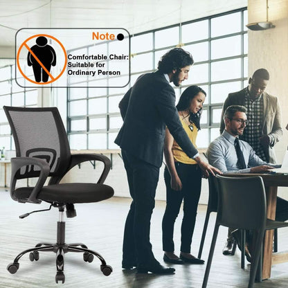 Ergonomic Office Chair Black With Lumbar Support Adjustable