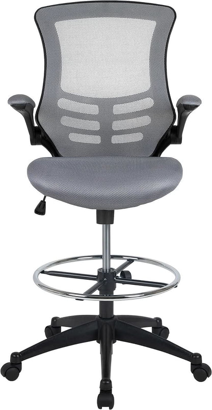Kelista Mid Back Swivel Office Chair With Height Adjustable Dark Gray Mesh