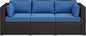 Outdoor Three-Seat Wicker Sofa with Deep Cushions and Pillows