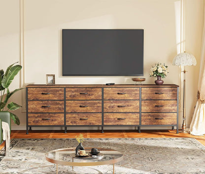 70 Inch Rustic Brown Dresser Entertainment Center TV Stand