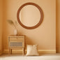 Walnut Frame Rustic Wooden Wall Mirror Bedroom Decor