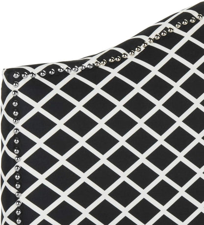 Stylish Black and White Lattice Headboard for Bedrooms