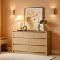 Contemporary Oak Seven Drawer Dresser With Textured Surface
