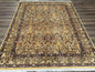 Pretty Indo Persian Rug 6x9, Allover Floral Motif with Birds, Tan/Cream, Very Fine Oriental Carpet, Hand Knotted Vintage Indian Wool Rug