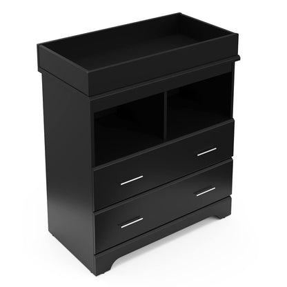 Brookside 2 Drawer Changing Table Dresser Black Topper