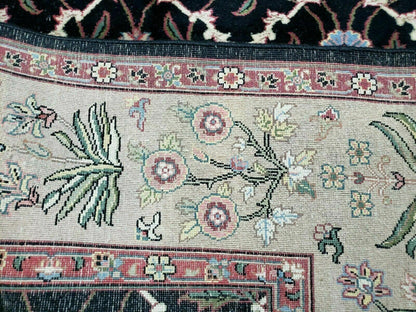6' X 9' Handmade India Floral Oriental Wool Rug Carpet Hand Knotted Nice Black
