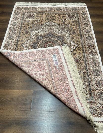 Turkish Memluk Silk Rug 4x6, Hereke Carpet, Bamboo Silk, New
