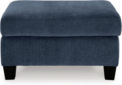 Blue Rectangular Ottoman Upholstered Modern Living Room