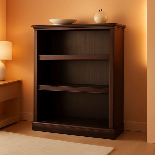 Three Shelf Bookcase In Jamocha Wood Finish 35.28In L 13.23In W 43.78In H
