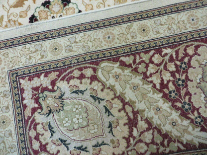 9' X 12' Vintage Handmade Wool Rug Pakistani Floral Design Nice Vegetable Dye