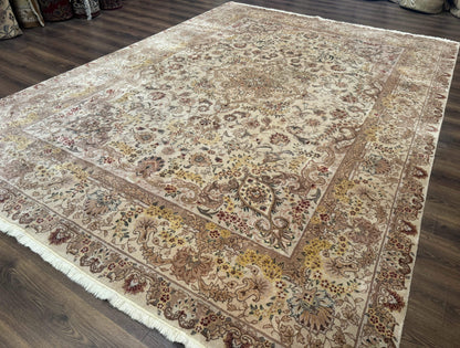 Sino Persian Rug 8x12, Wool & Silk, Traditional Elegant Carpet, Fine 200 KPSI