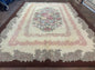 American Hand Hooked Rug 9x12, Vintage Aubusson Carpet, Wool
