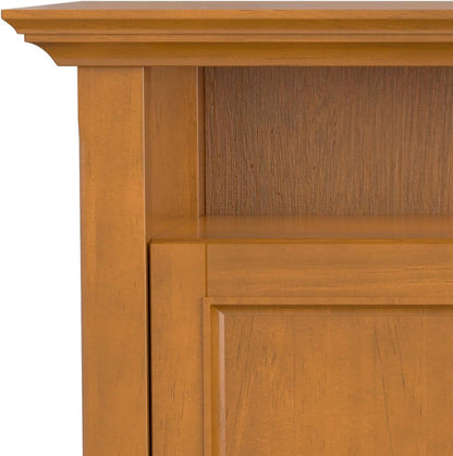 TV Media Stand 54 Inch Wide Golden Brown Cabinet Storage