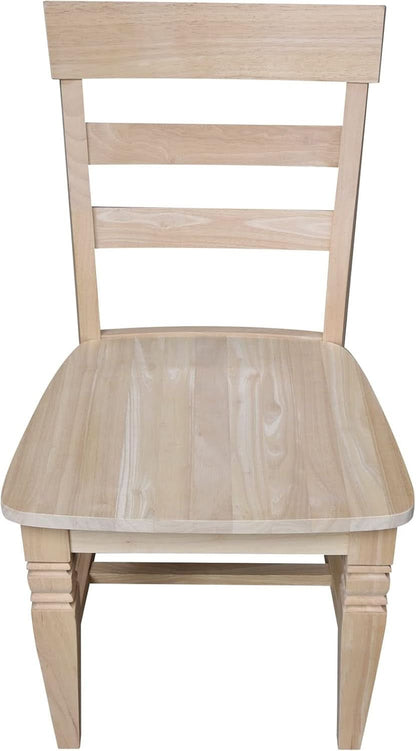 Two Java Dining Chairs Unfinished Parawood 225 Lb Capacity
