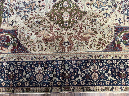 Rare Antique Indian Agra Rug, Early 20th Century Indian Carpet, Animal and Angel Motifs, Hunting Scene, Collectible Oriental Carpet, Wow
