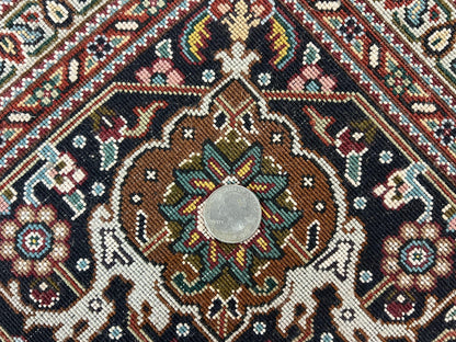 Wonderful Persian Tabriz Rug 7x10 ft, Very Fine 50 Raj 350 KPSI Oriental Carpet, Herati Mahi Pattern, Authentic Hand Knotted Handmade Wool Vintage