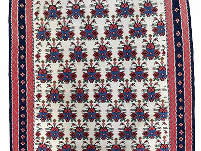 3x5 Vintage Kurdish Senneh Kilim Rug 3 x 5 Heirloom Rug Flatweave Antique Rug Playroom Rug Collectible Rug Beige Kilim