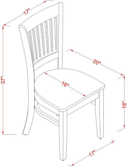 Vancouver Slat Back Wooden Seat Dining Chairs Oak Set Of 2