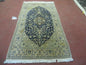 4' X 6' Handmade Ultra Fine India Floral Oriental Wool Silk Rug Hand Knotted