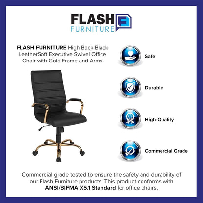 Whitney Black High Back Leathersoft Desk Chair Swivel
